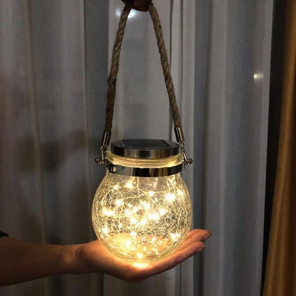 

solar lamps led powered string light waterproof night fairy firefly jar mason lid lights garden christmas party accessories