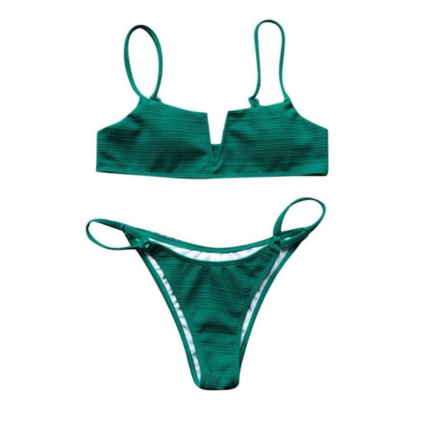 

women solid bikini push-up padded maillot de bain femme swimwear swimsuit bathing beachwear bikinis 2021 mujer one-piece suits