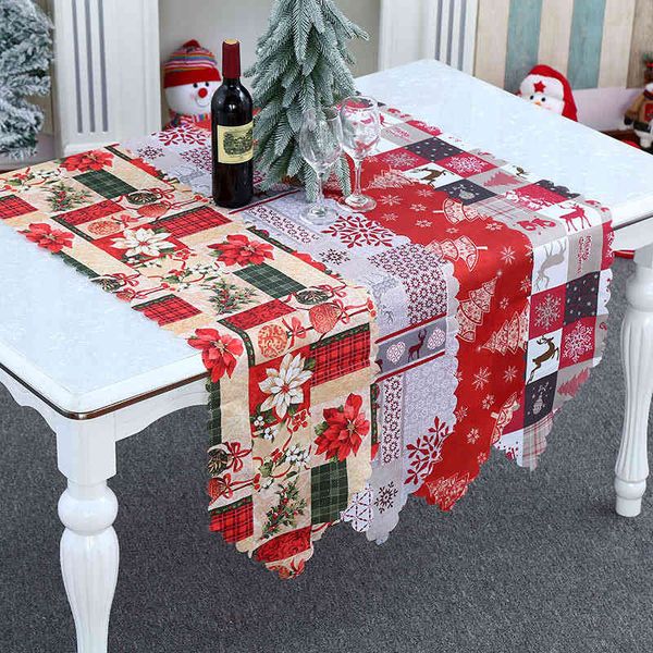 

christmas creative new decorations printed cloth table flag restaurant family party