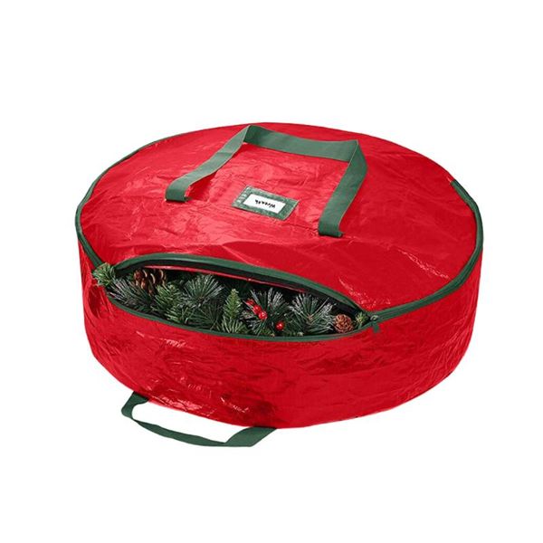 

storage bags polyethylene garland boxes foldable red durable waterproof and dustproof christmas carry organizer