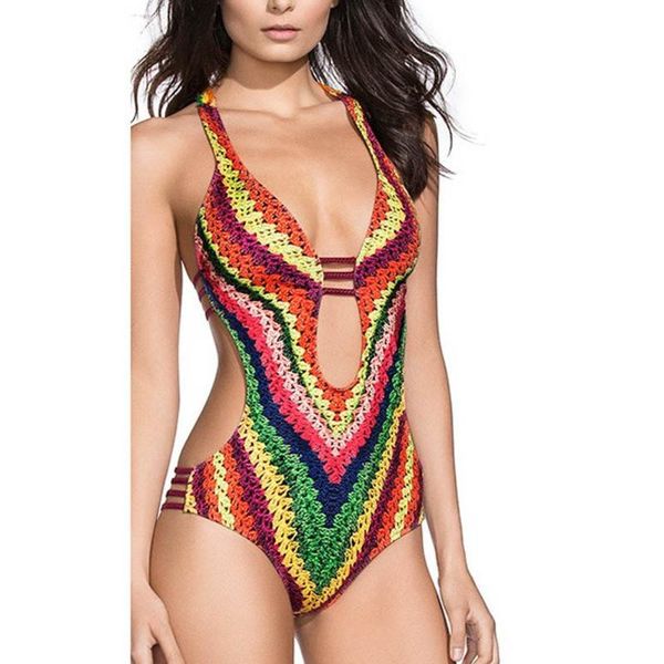 

one-piece suits swimsuit women one piece dentelle mesh swimwear bikini femme taille haute ventre cacher maillot de