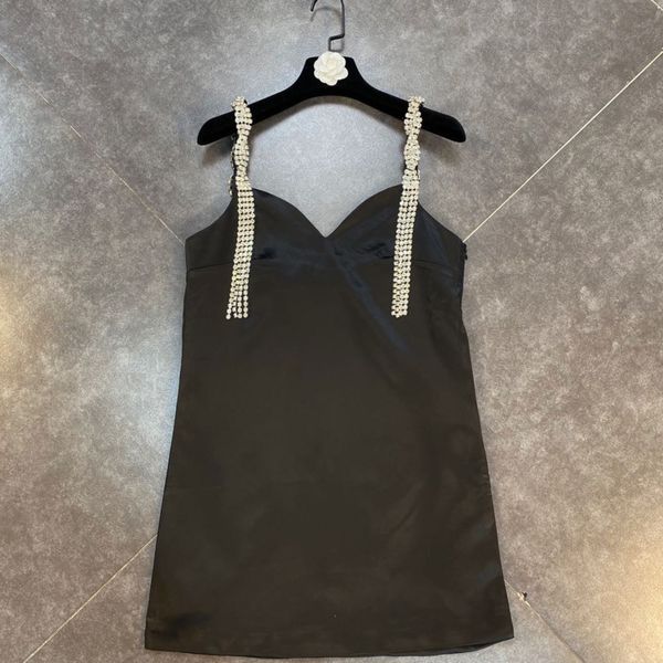 

women tassel shoulder strap temperament suspender evening dress solid color loose fit fashion spring summer 11b403 210525, Black;gray