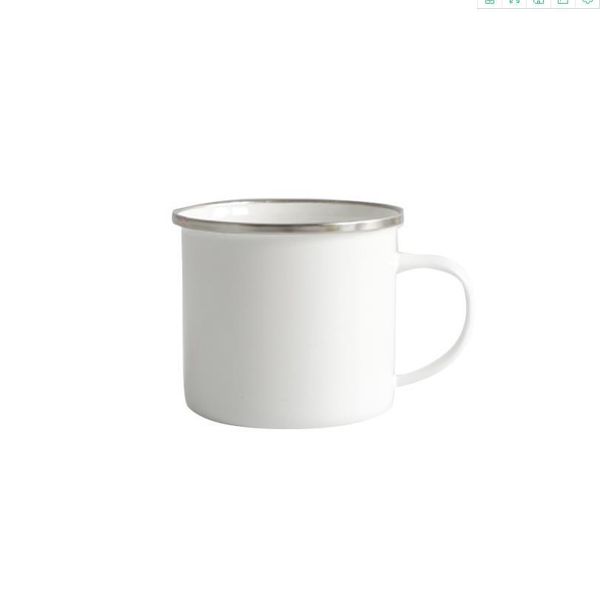 12oz em branco sublimaiton esmalte caneca diy fácil limpo vintage bebendo xícaras de chá para camping piquenique