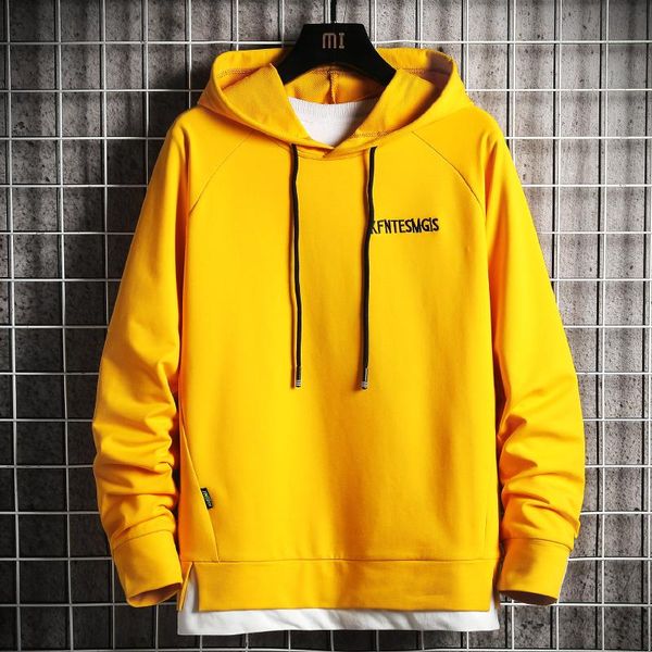 

men's hoodies & sweatshirts spring autumn men patchwork thin color matching hip-hop streetwear male brand printed teenagers clothing, Black
