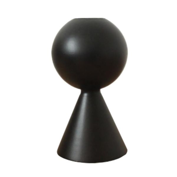 

candle holders 1pc household candleholder decorative wooden candlestick adornment (black)