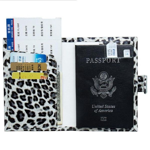 

card holders leopard print passport cover girls fashion hasp holder case pu leather id women wallet, Brown;gray