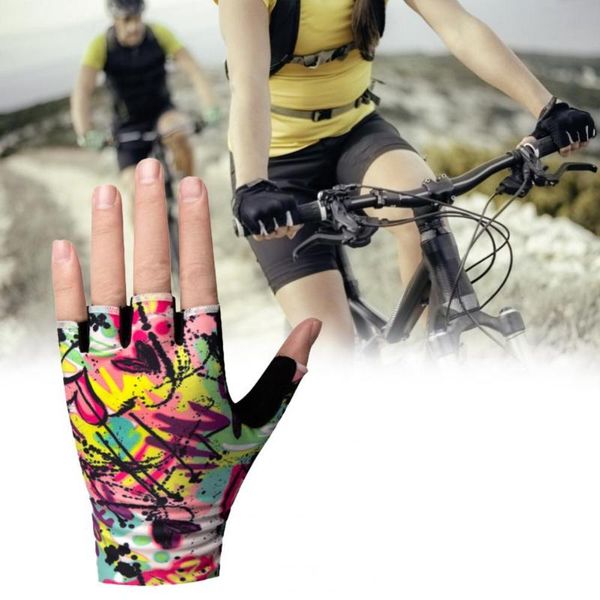 

cycling gloves 80% 2pcs anti-slip color black summer half finger for outdoor