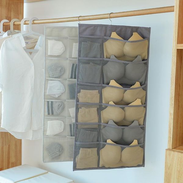 

storage bags 1pc oxford cloth double-sided hanging bag wardrobe underwear socks bedroom wall door