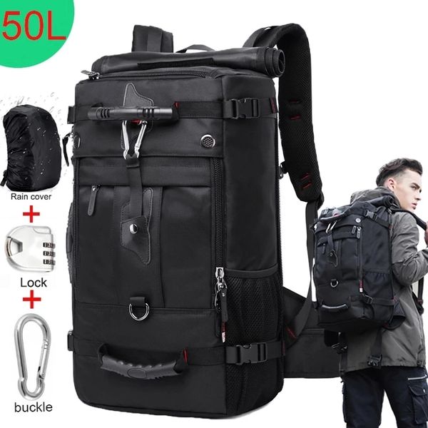 

kaka 50l waterproof travel backpack men women multifunction 17.3 lapbackpacks male outdoor luggage bag mochilas quality