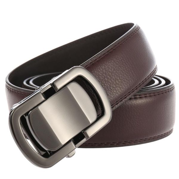 

110-200cm automatic buckle men belts fashion business belt luxury for leather formal, Black;brown