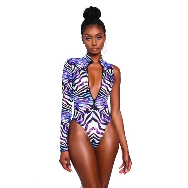 

long sleeve one piece swimsuit zip-up rashguard uv protection swimwear women 2021 monokini high rise bathing suits beachwear