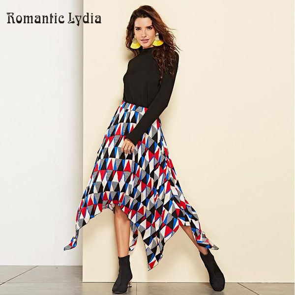 

skirts midi pleated plaid womens korean style asymmetrical fashion 2021 high waist skirt female, Black