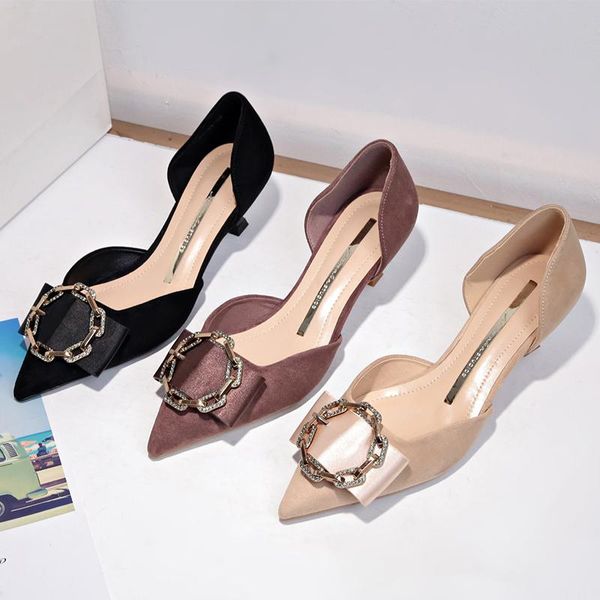 

dress shoes 2021 single female pointed stiletto shallow mouth high heels women fashion wild small fresh bridesmaid wedding shoe w32-47, Black