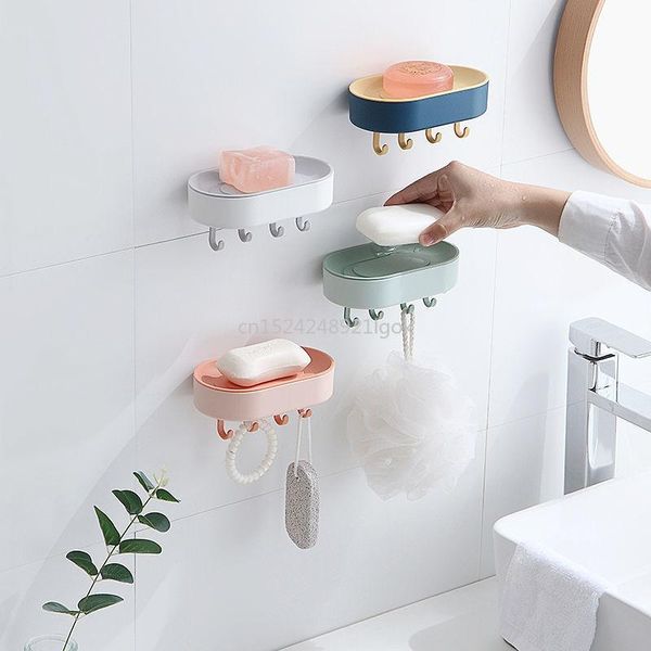 

soap dishes multifunctional box perforated wall-mounted household sucker drain toilet bathroom shelf