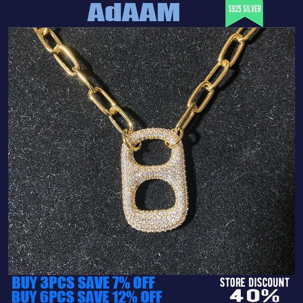 

chains s925 sterling silver august golden yellow pull ring chain necklace women's fashion summer trend luxury jewelry bohemian styl