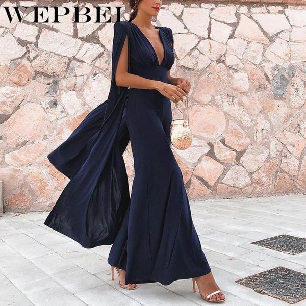 

spring fashion solid color loose backless wide leg jumpsuit women's v-neck sleeveless slim fit jumpsuits & rompers, Black;white