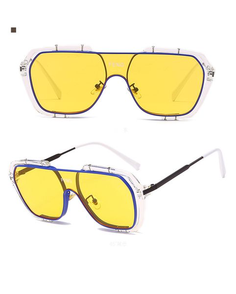 

double beam trim designer square sunglasses retro sunshade vintage driving polarized male sun glasses fashion metal plank protection was sun, White;black