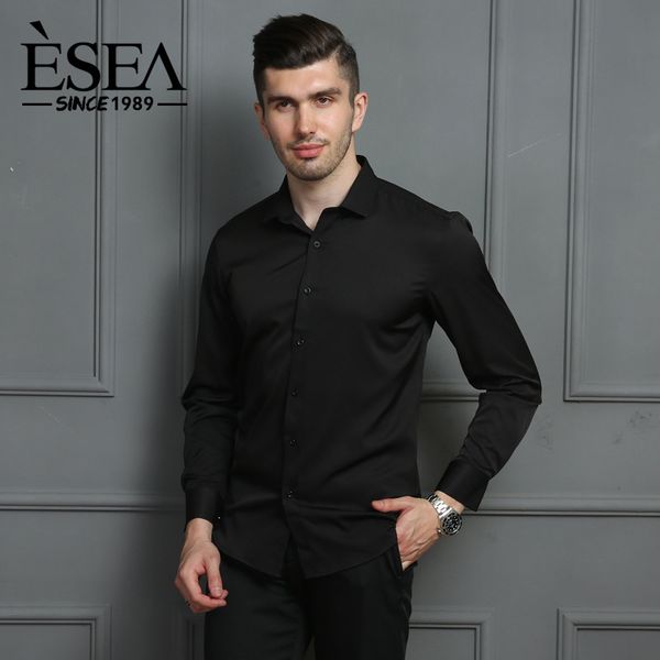 

shirt /men's with long sleeves in solid color, White;black