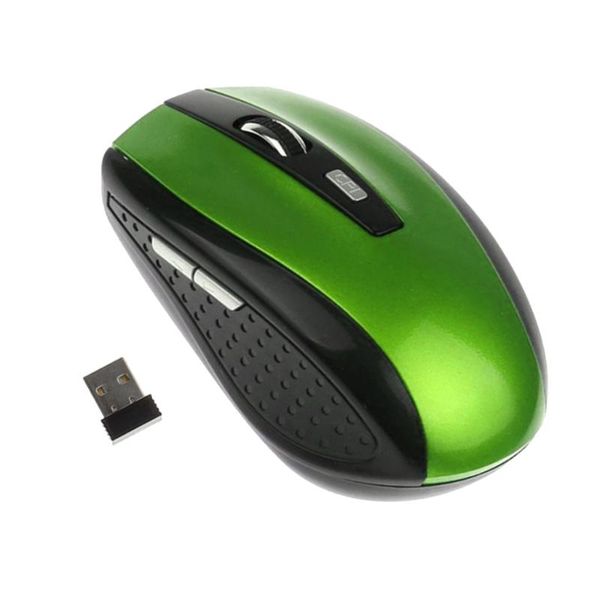 

mice 1800dpi 6 buttons abs 2.4ghz wireless optical gaming mouse green