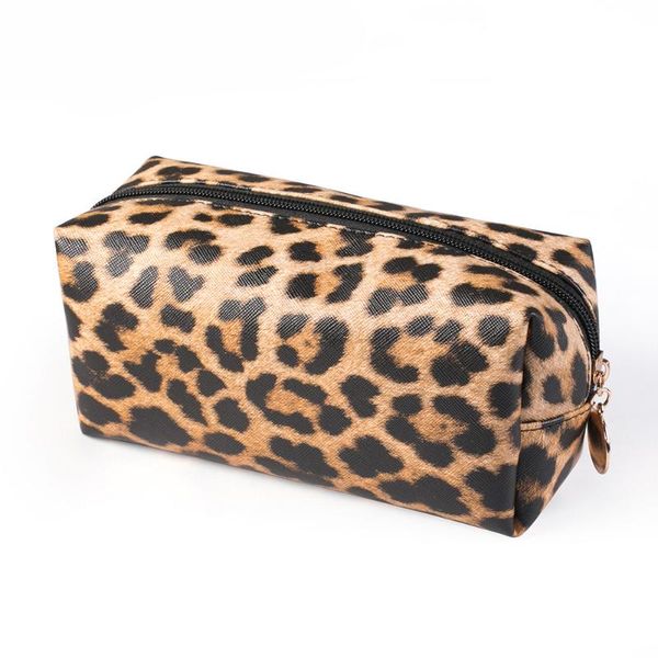 

cosmetic bags & cases women leopard print fashion bag large capacity makeup multifunctional portable practical pu leather purse organizer