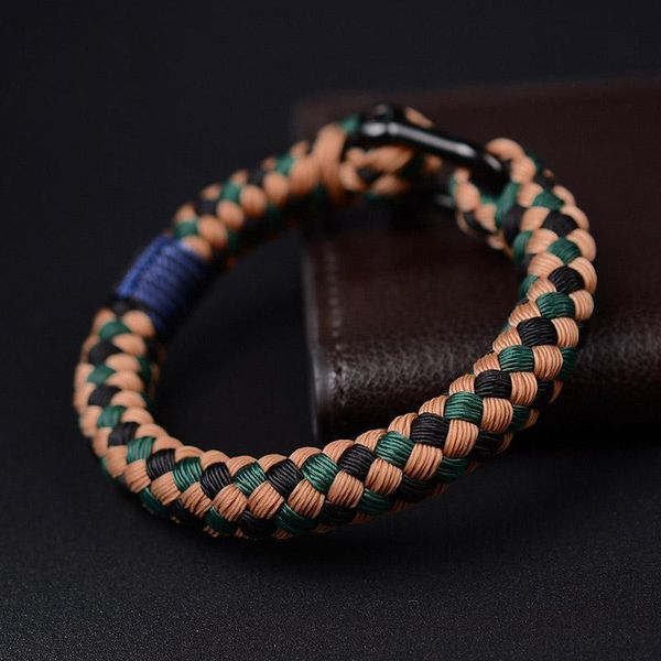 

charm bracelets fashion pure hand-woven hand rope vibrating network red machine long bracelet outdoor men's, Golden;silver