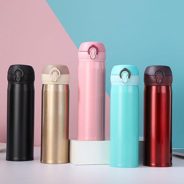 

water bottle camping fishing outdoor sus304 stainless steel cup break-resistant candy color cycling drink bottles