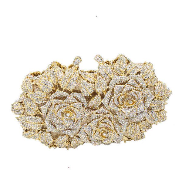 

fgg dinner bag metal diamond banquet bag flower hand chain party evening