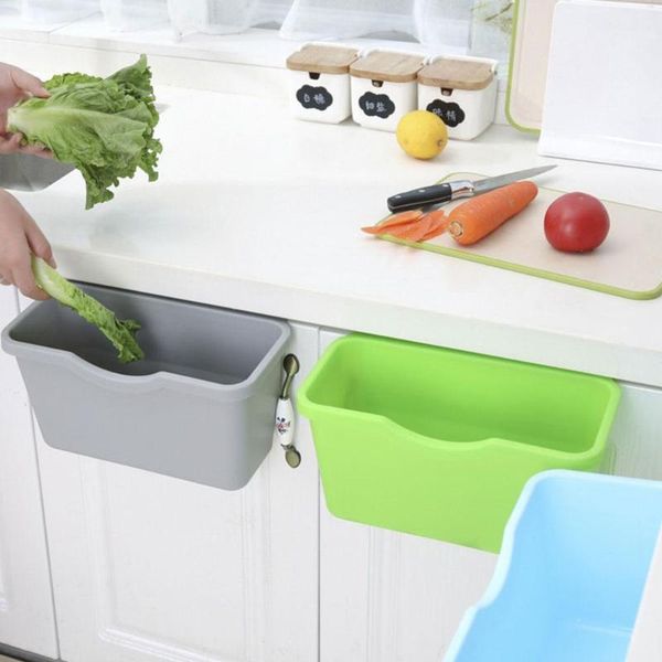 

waste bins 1pcs kitchen cabinet door plastic basket hanging trash can bin garbage box deskstorage holder