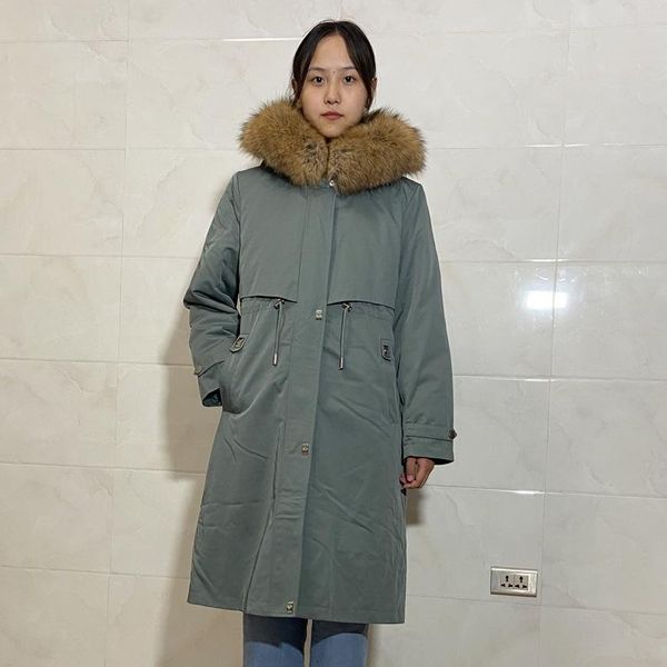 

women's fur & faux pike pie overcome autumn and winter raccoon dog collar, Black