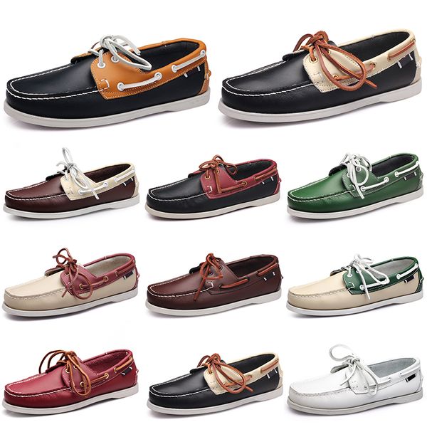 

men casual shoes triple black white popular breathables silver taupe mahogany brown jogging walking low soft multi leather mens sneaker outd