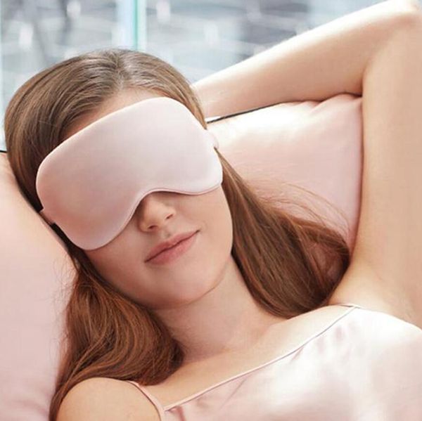 100% 3D Ipek Uyku Maskesi Doğal Uyku Göz Maskesi Göz Domu Kapak Gölge Göz Yama Yumuşak Taşınabilir Körü Körüne Seyahat 30 Renkler