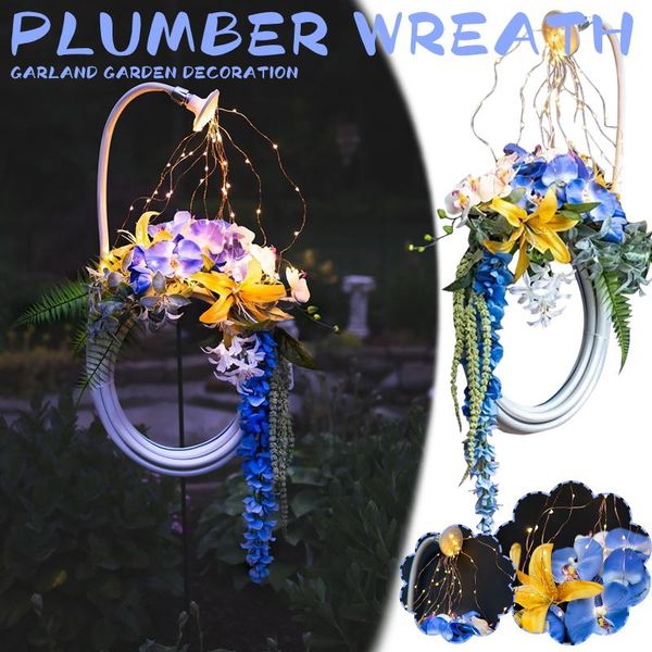 

decorative flowers & wreaths door wreath plumber water pipe garland shower garden art light decoration string home decor spring decorations