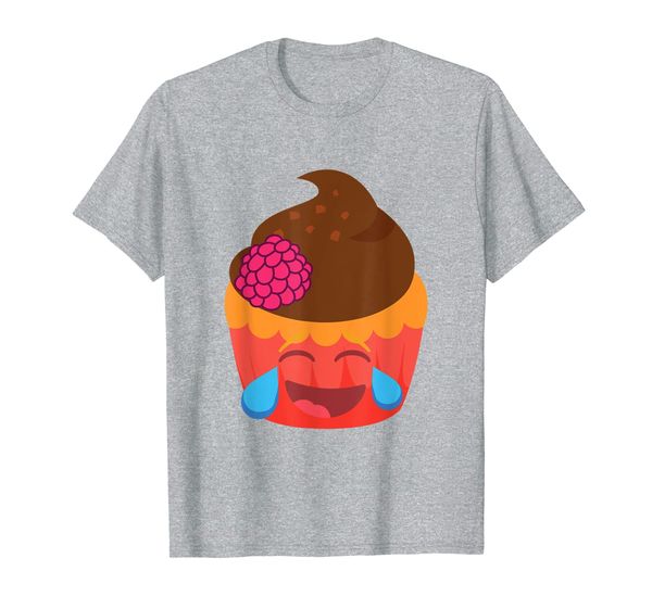 

smile laughing ing chocolate cupcake cartoon t-shirt, White;black