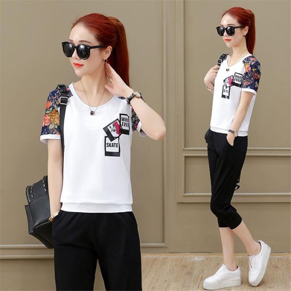 

women's tracksuits outfit tracksuit sportswear co-ord set for women 2 piece short and pants 2021 plus size large summer clothing, Gray