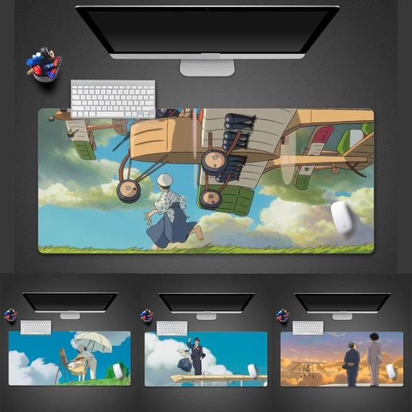 

mouse pads & wrist rests the wind rises beautiful anime mat desk table protect game office work pad x xl non-slip lapcushion