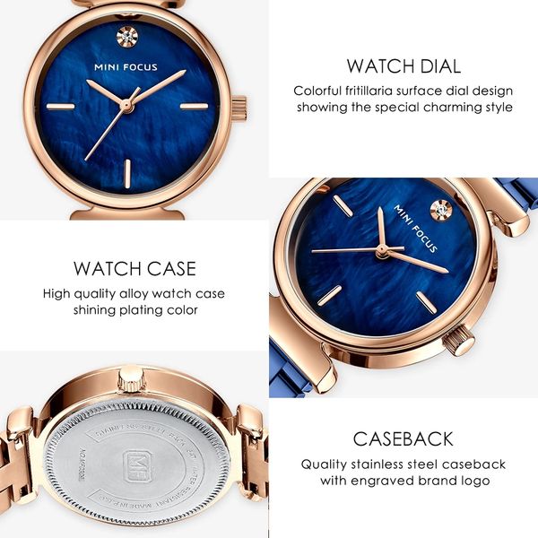 

minifocus golden women watches brand luxury quartz analog clock stainless steel strap wrist watch for woman relogio feminino, Slivery;brown