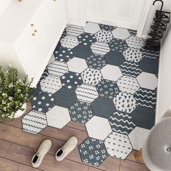 

anti-slip pvc silk loop entrance door mats indoor outdoor mat carpet nordic minimalist home rubbing dust doormat carpet kitchen