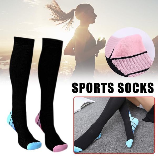 

sports socks sport pressure elastic anti-fatigue breathable deodorant knees stockings men women massage compression, Black