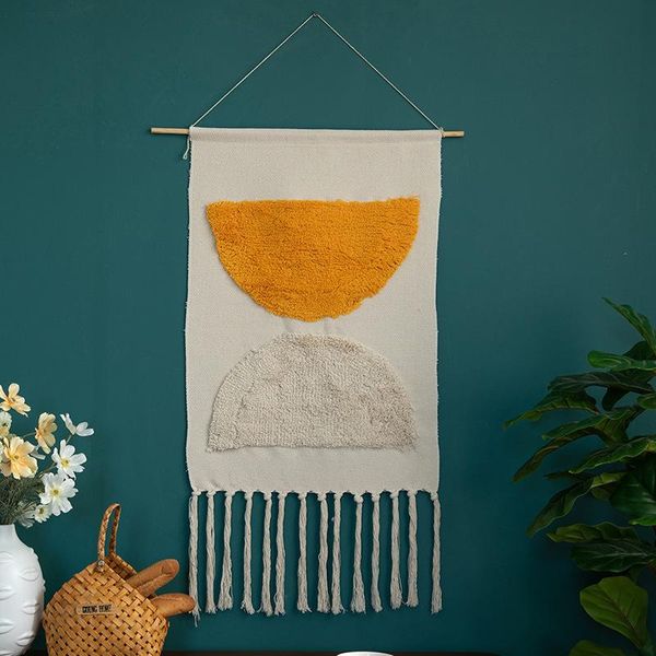 

tapestries bohemian handmade weave tapestry aesthetic vintage wall hanging african dorm room macrame decoration tapiz pared home