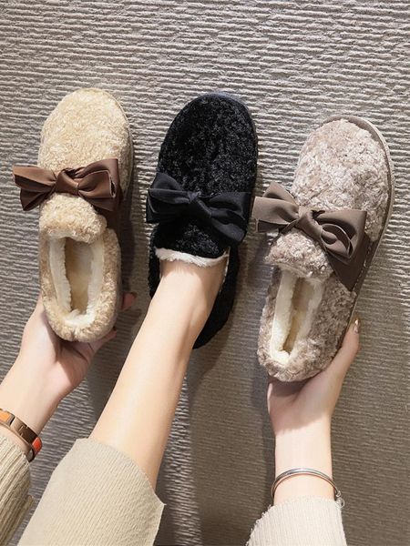 

boots winter harajuku lazy bread cotton shoes a pedal plus velvet warm non-slip flat snow boots women's 4xv1, Black