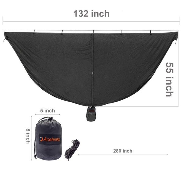 

hammocks hammock bug net ultralight mosquito outdoor camping netting 325*140 cm with small stuff sack weight 0.88 lbs