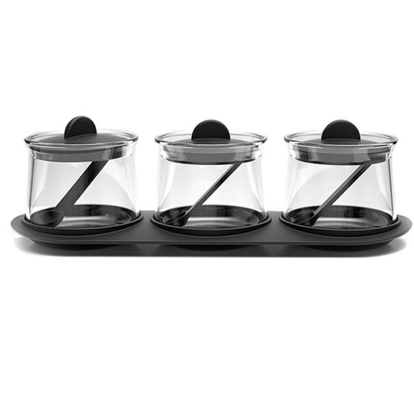

storage bottles & jars 2021 product home decor 100% brand three spices seasoning jar transparent sugar salt bottle kitchen acce