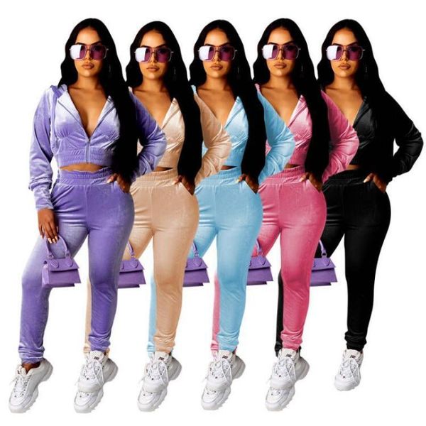 

women's two piece pants spring and autumn korean cashmere long-sleeved trousers cardigan with hood collar high waist slimming casual tw, White