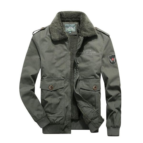 Jaquetas masculinas Moruancle Flight Bomber Bomber Lã revestida de inverno casaco de carga quente ao ar livre piloto de roupa piloto tamanho 4xl