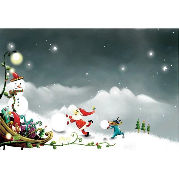 

party decoration christmas backdrop cartoon snowman santa pography background year xmas po booth studio props