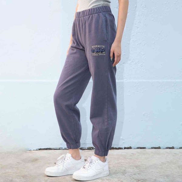 

capris high-waist retro streetwear harajuku women's sweatpants autumn embroidered bear, Black;white