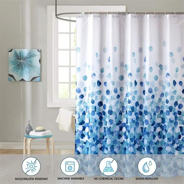 

shower curtains blue flower curtain hook mildew proof curtainstranslucent home used waterproof for bathroom
