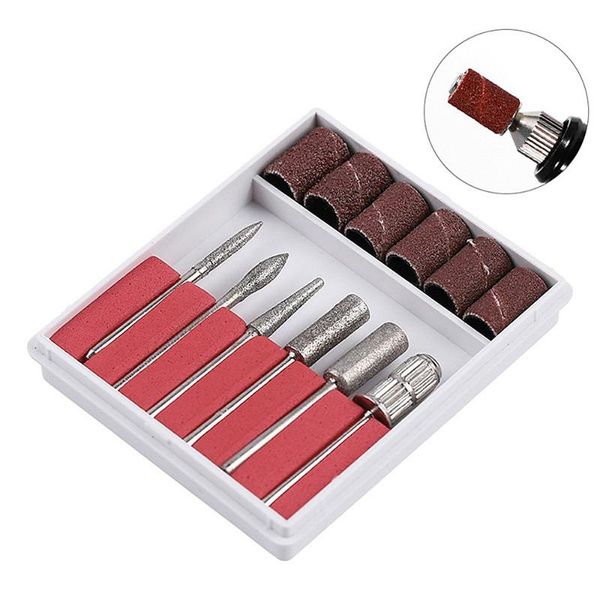 

nail art equipment 1set electric drill bits for machine milling cutter sandpaper pedicure manicure cleaning sander accessories tools, Silver