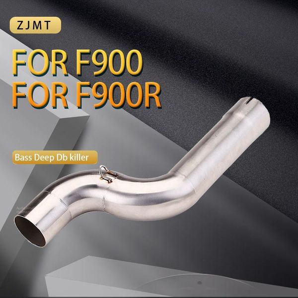 

motorcycle exhaust system 51mm middle link connect pipe slip muffler tube on for f900r f900xr 2021-2021