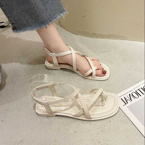 

sandals ladies 2021 summer word with roman shoes fashionable and comfortable wild sweet breathable non-slip korean version, Black